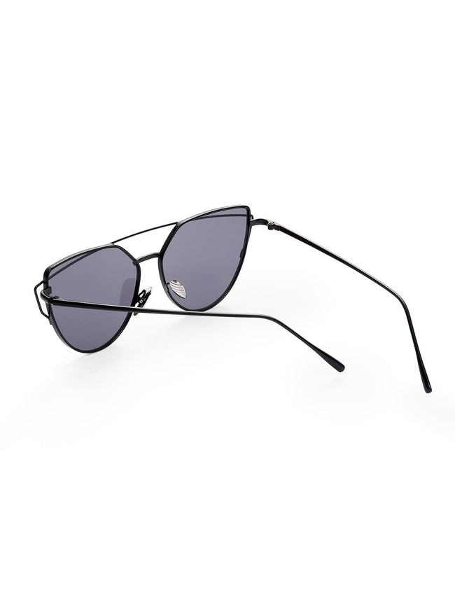 Black Lenses Cat Eye Metal Frame Sunglasses