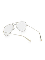 Silver Frame Transparent Aviator Sunglasses