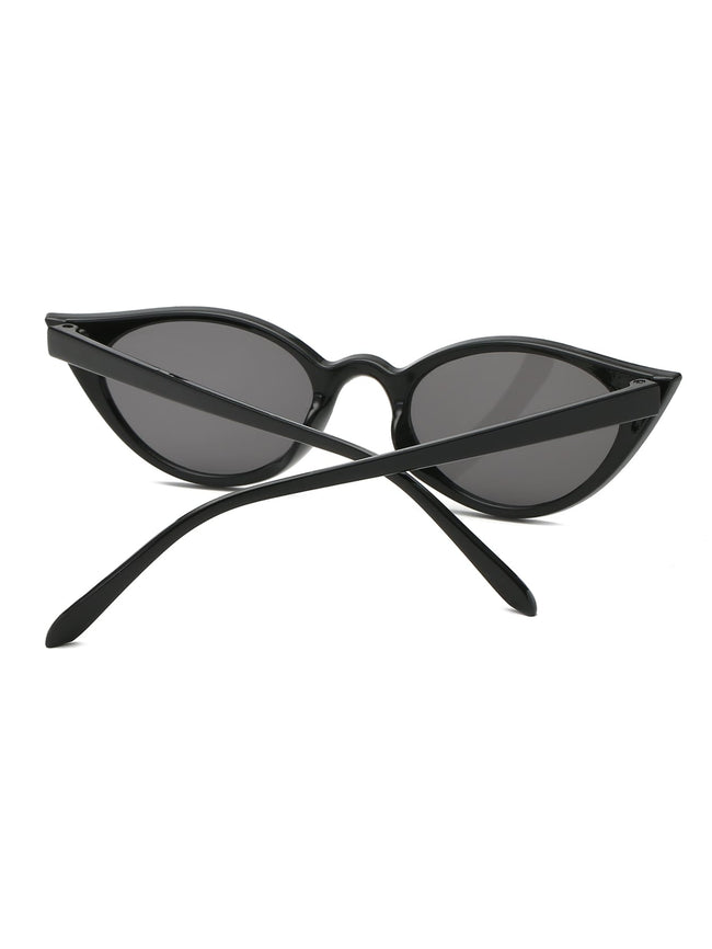 Black Skinny Frame Cat Eye Sunglasses