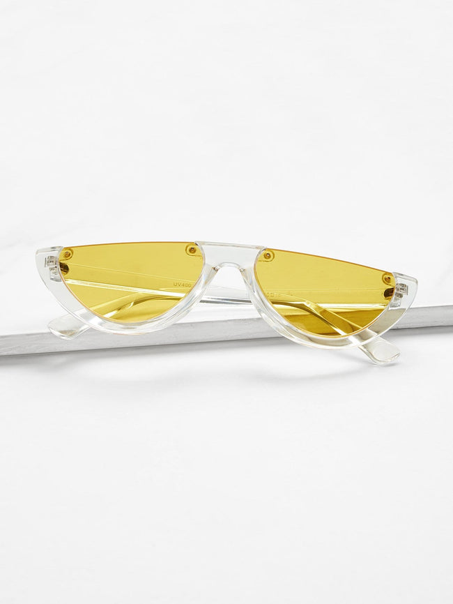 Clear Frame Tinted Lens Sunglasses