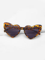 Leopard Frame Heart Lens Sunglasses