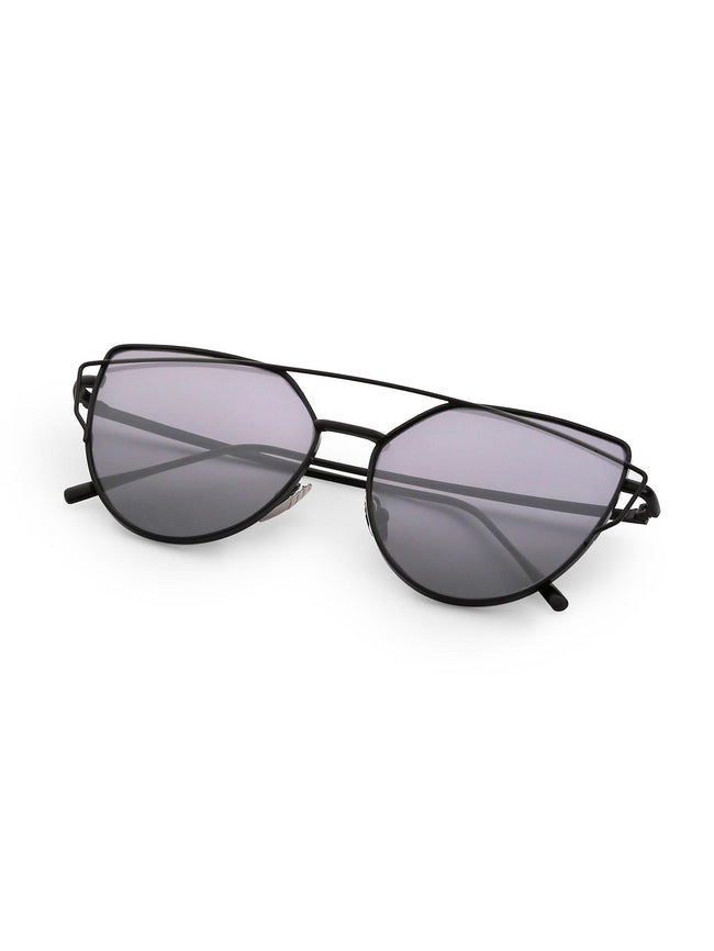 Black Lenses Cat Eye Metal Frame Sunglasses