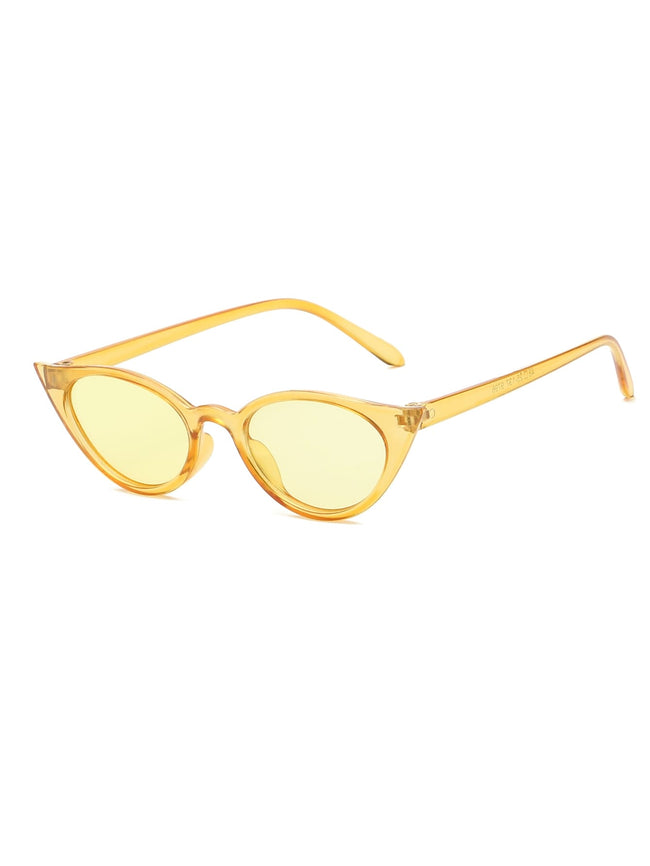 Yellow Skinny Frame Cat Eye Sunglasses