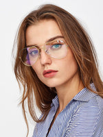 Gold Frame Transparent Aviator Glasses