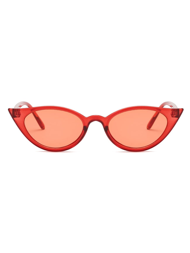 Red Skinny Frame Cat Eye Sunglasses