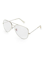 Silver Frame Transparent Aviator Sunglasses