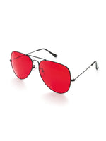 Red Top Bar Aviator Glasses