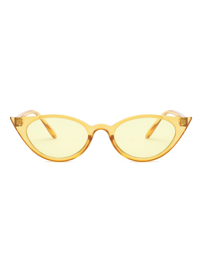 Yellow Skinny Frame Cat Eye Sunglasses