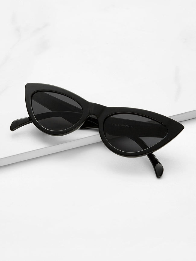 Cat Eye Flat Lens Sunglasses