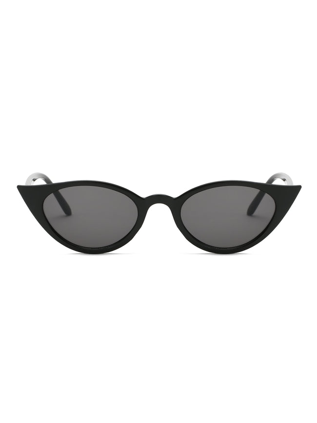 Black Skinny Frame Cat Eye Sunglasses