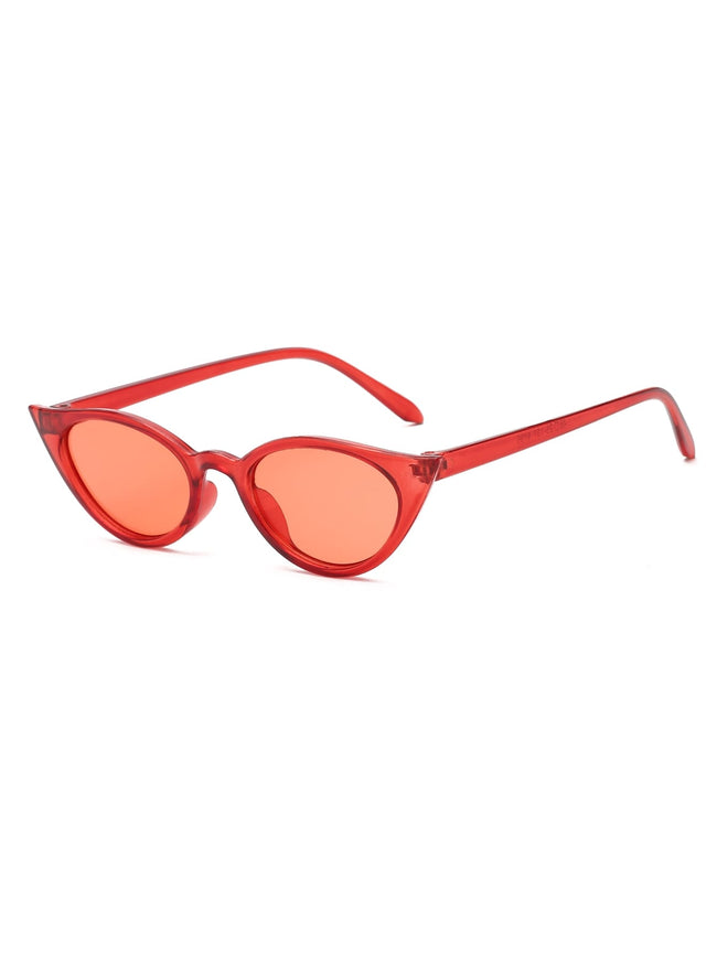 Red Skinny Frame Cat Eye Sunglasses