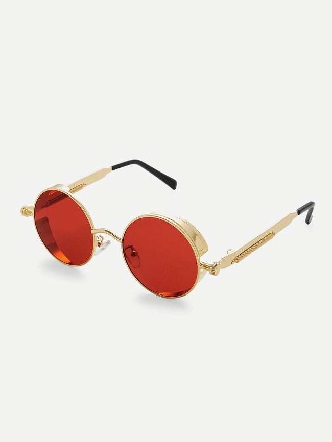 Metal Frame Round Lens Sunglasses