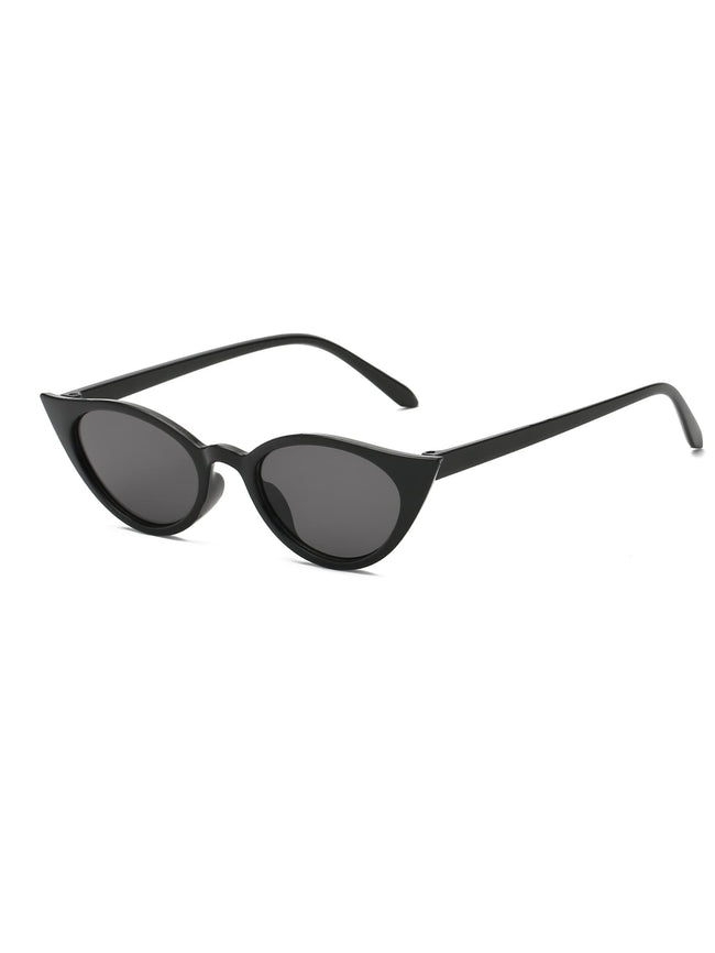 Black Skinny Frame Cat Eye Sunglasses