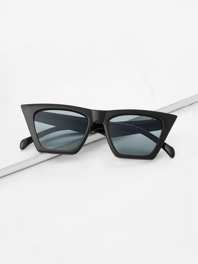 Cat Eye Flat Lens Sunglasses