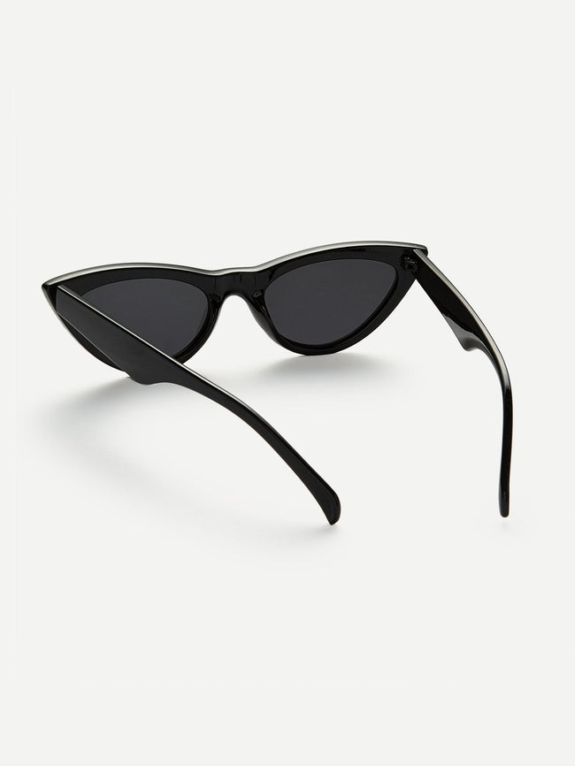 Cat Eye Flat Lens Sunglasses